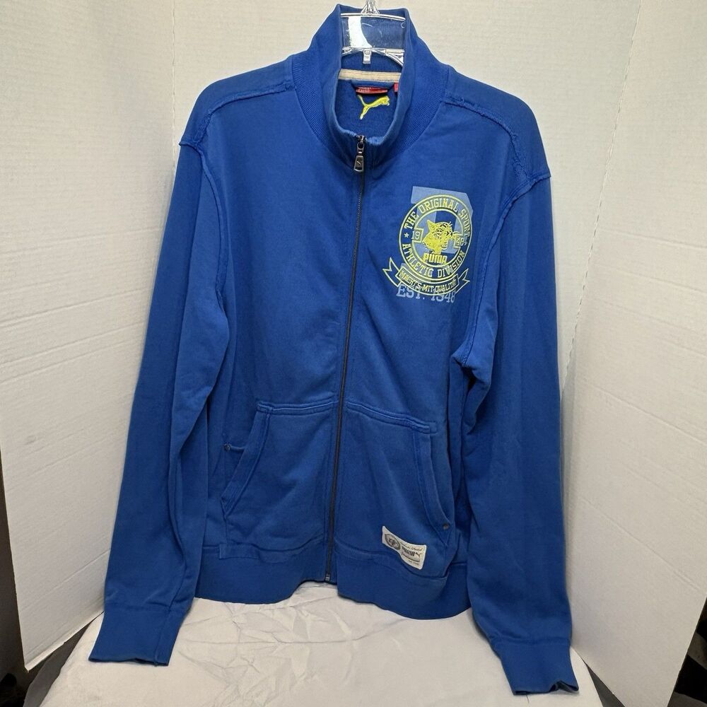Puma Men’s Full Zip Jacket Size Large Blue